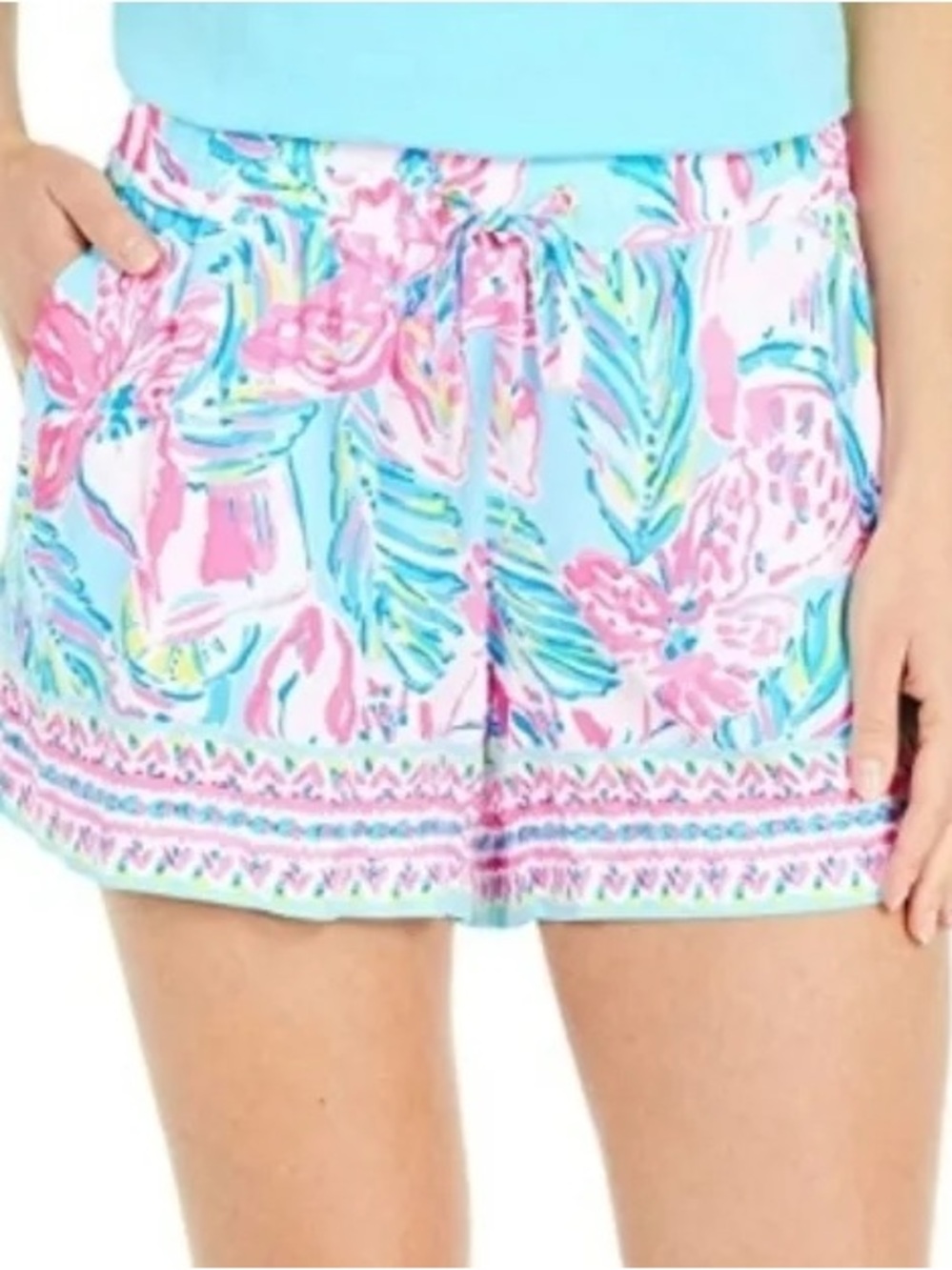 Lilly Pulitzer Katia Short in Blue Ibiza Gimme The Juice EUC Size L